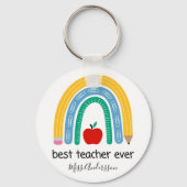 Beste Leraar Ooit Gepersonaliseerd Geschenk voor L Sleutelhanger (Voorkant)