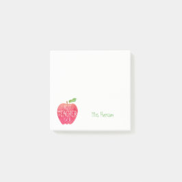 Beste leraar ooit Gepersonaliseerd rode Apple-Wate Post-it® Notes