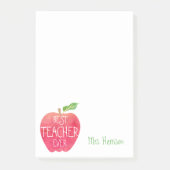 Beste leraar ooit Gepersonaliseerd rode Apple-Wate Post-it® Notes (Voorkant)
