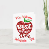 Beste leraar ooit gepersonaliseerde Apple Note-kaa Bedankkaart (Voorkant)