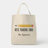 Beste leraar ooit | Gepersonaliseerde Canvas tas G (Achterkant)