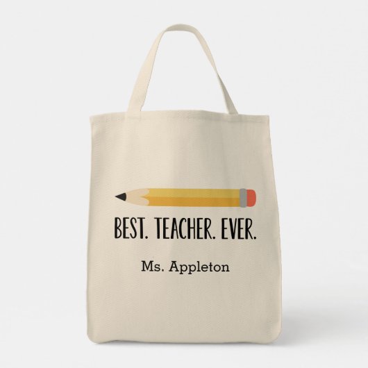 Beste leraar ooit | Gepersonaliseerde Canvas tas G (Achterkant)