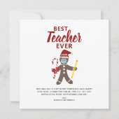 Beste leraar ooit gepersonaliseerde kerst feestdagenkaart (Voorkant)