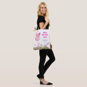 Beste leraar ooit gepersonaliseerde vlinder roze tote bag (Op model)