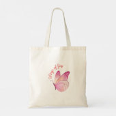 Beste leraar ooit gepersonaliseerde vlinder roze tote bag (Achterkant)