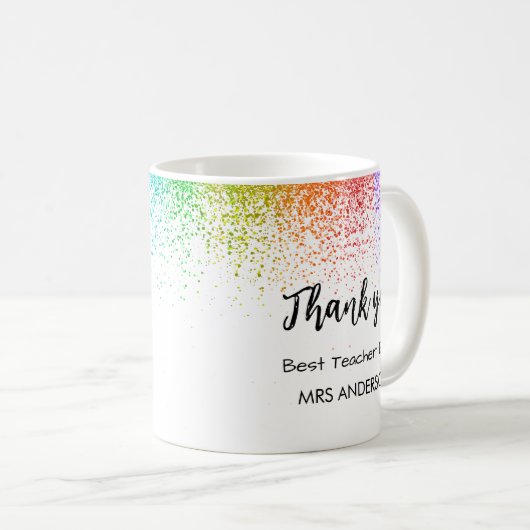 Beste leraar ooit Glitter Mok (Voorkant rechts)