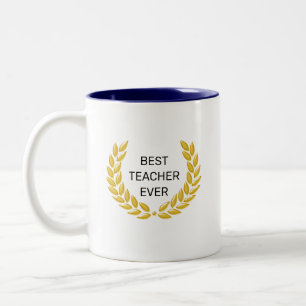 Beste Leraar Ooit & Gouden Lauwerkrans Tweekleurige Koffiemok