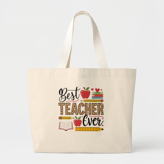 Beste leraar ooit grote tote bag (Voorkant)