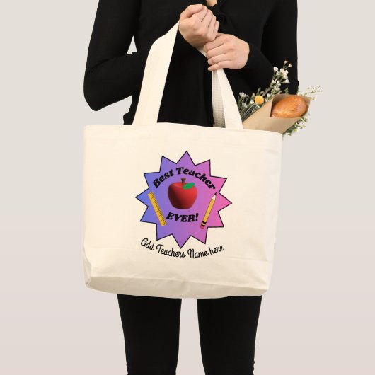 Beste leraar ooit! grote tote bag (Voorkant (product))