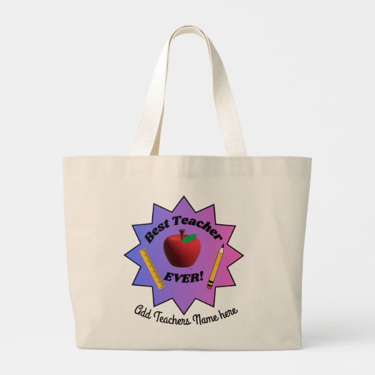 Beste leraar ooit! grote tote bag (Achterkant)