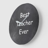 Beste leraar ooit in Chalkboard Design Gift Idee Grote Klok (Hoek)