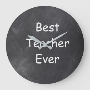 Beste leraar ooit in Chalkboard Design Gift Idee Grote Klok