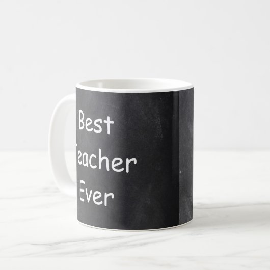 Beste leraar ooit in Chalkboard Design Gift Idee Koffiemok (Voorkant links)
