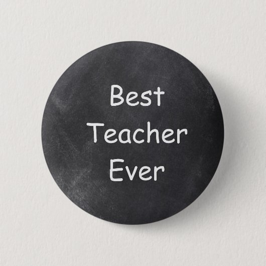 Beste leraar ooit in Chalkboard Design Gift Idee Ronde Button 5,7 Cm (Voorkant)