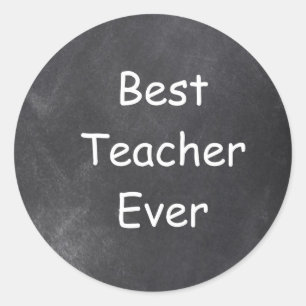 Beste leraar ooit in Chalkboard Design Gift Idee Ronde Sticker