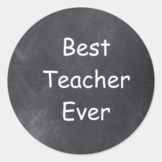 Beste leraar ooit in Chalkboard Design Gift Idee Ronde Sticker (Voorkant)