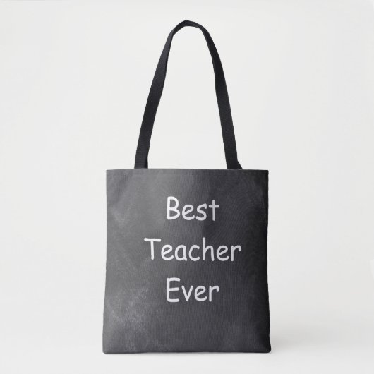 Beste leraar ooit in Chalkboard Design Gift Idee Tote Bag (Voorkant)