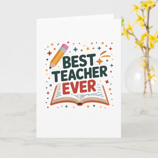 Beste leraar ooit kaart (Gele Bloem)