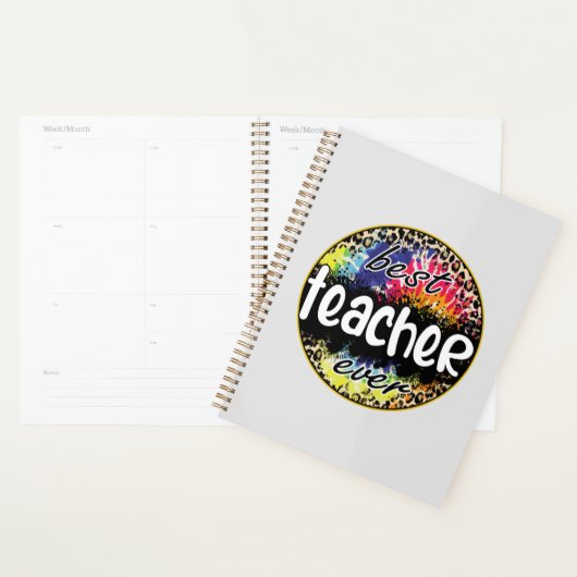 Beste leraar ooit - Kleurrijke luipaardprint Planner (Display)