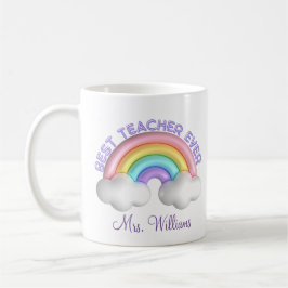 Beste leraar ooit, kleurrijke regenboog gepersonal koffiemok