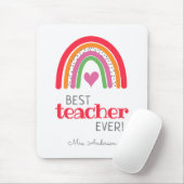 Beste leraar ooit kleurrijke regenboog muismat (Met muis)