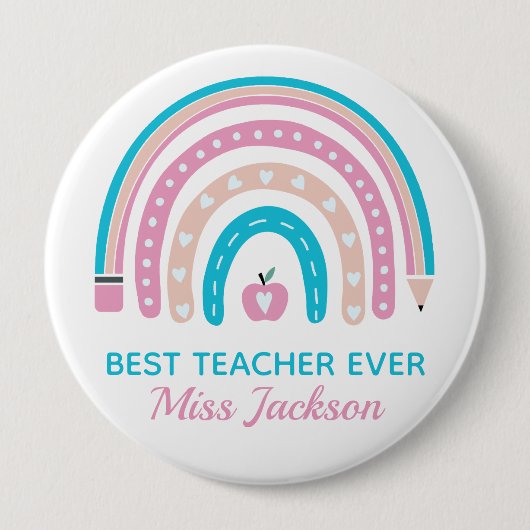 Beste leraar ooit - Leerlingenwaardering Ronde Button 4,0 Cm (Voorkant)