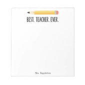 Beste leraar ooit leraar waardering school notitieblok (Voorkant)