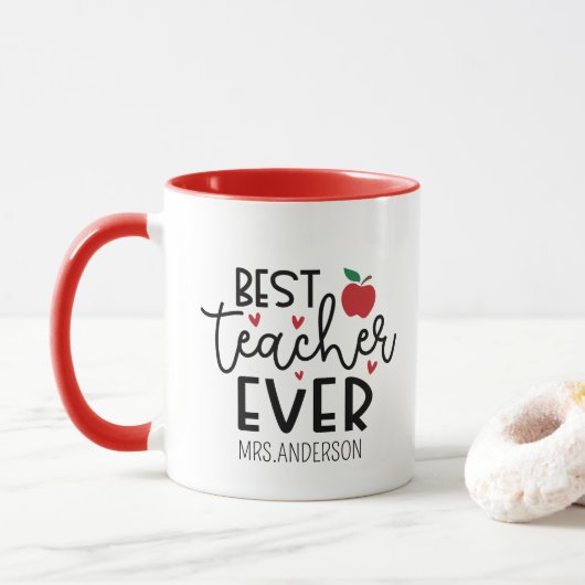 Beste Leraar Ooit Lerarendag Mok (Met donut)