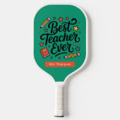 Beste leraar ooit lerarenwaardering pickleball paddle (Achterkant)