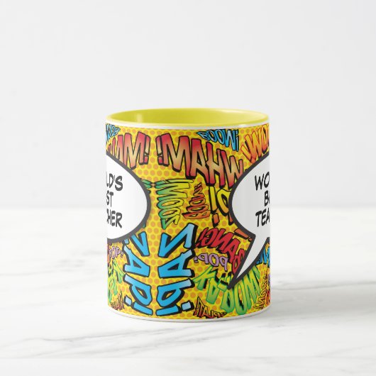 Beste Leraar Ooit Leuk Retro Strip Pop Art Mok (Midden)