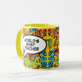 Beste Leraar Ooit Leuk Retro Strip Pop Art Mok (Voorkant links)
