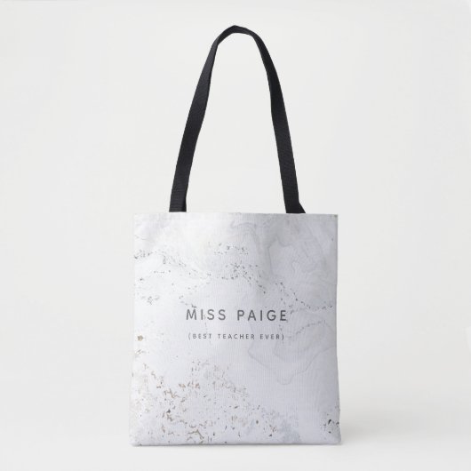 (BESTE LERAAR OOIT) MARBLE TOTE BAG (Voorkant)