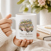 Beste Leraar Ooit met Naam Schoolbus Waterverf Koffiemok