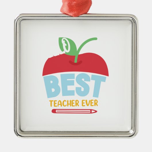 Beste leraar ooit metalen ornament (Voorkant)