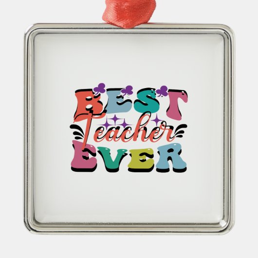 Beste leraar ooit metalen ornament (Voorkant)