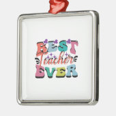 Beste leraar ooit metalen ornament (Links)
