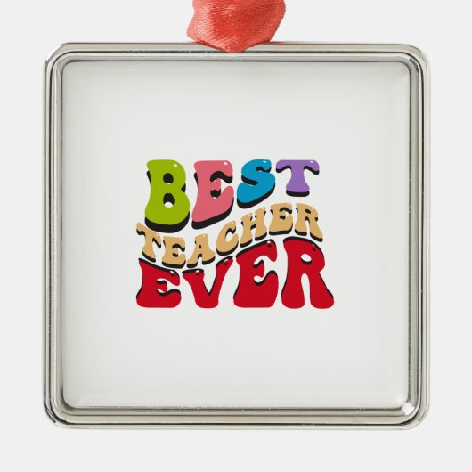 Beste leraar ooit metalen ornament (Voorkant)