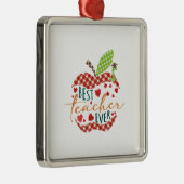 Beste leraar ooit metalen ornament (Rechts)