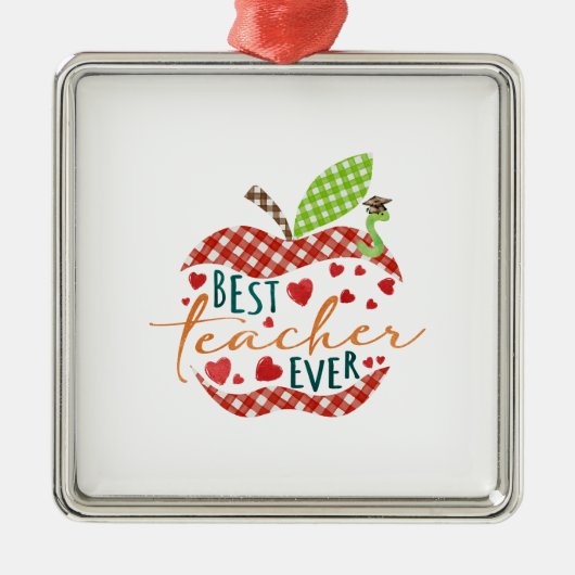 Beste leraar ooit metalen ornament (Voorkant)