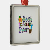 Beste leraar ooit metalen ornament (Rechts)