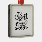Beste leraar ooit metalen ornament (Rechts)