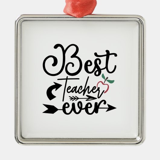 Beste leraar ooit metalen ornament (Voorkant)