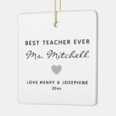 Beste Leraar Ooit Minimalistisch Hart Persoonlijk Keramisch Ornament (Links)