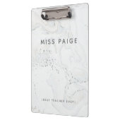 Beste leraar ooit modern elegant marmer klembord (Links)