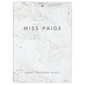 Beste leraar ooit modern elegant marmer klembord (Achterkant)