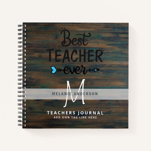 BESTE LERAAR Ooit Monogram Dagboek Bedankt Notitieboek (Voorkant)