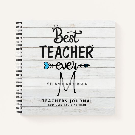 BESTE LERAAR OOIT Monogram Dagboek Bedankt Notitieboek (Voorkant)