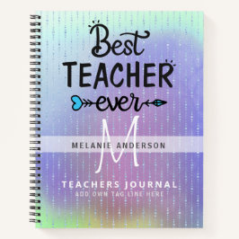 BESTE LERAAR OOIT Monogram Journaal Bedankt Notitieboek