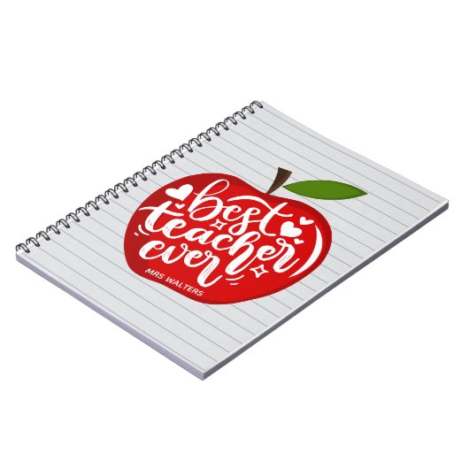 Beste leraar ooit naam Rode appel terug naar schoo Notitieboek (Linkerzijde)