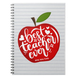 Beste leraar ooit naam Rode appel terug naar schoo Notitieboek